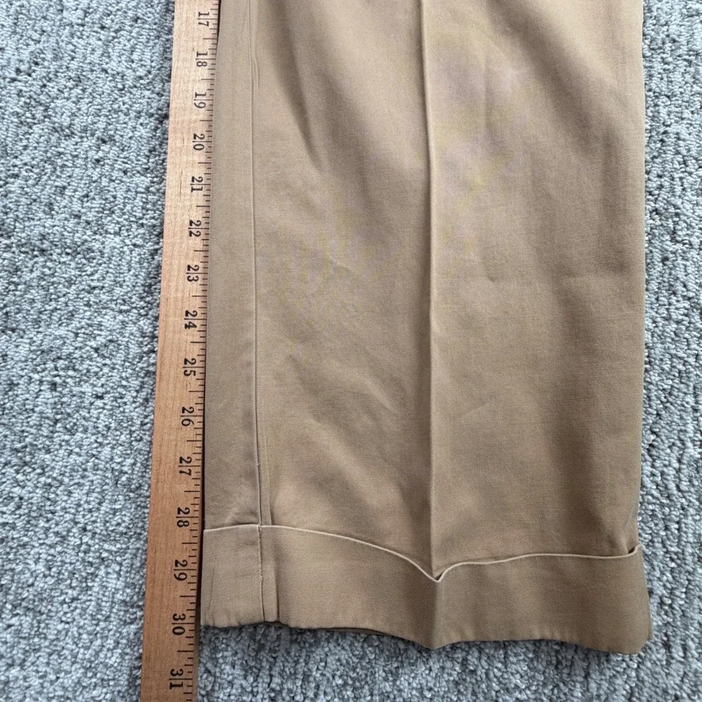 VTG Polo Ralph Lauren Hammond Pant Men 36x30 Tan Double‎ Pleated Cuffed Chinos